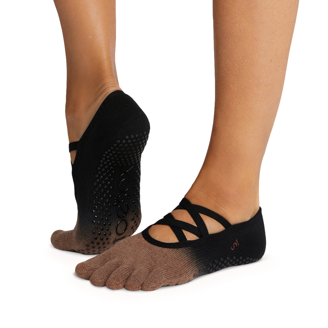 Full Toe Elle in Woodstock Grip Socks - ToeSox - Mad-HQ