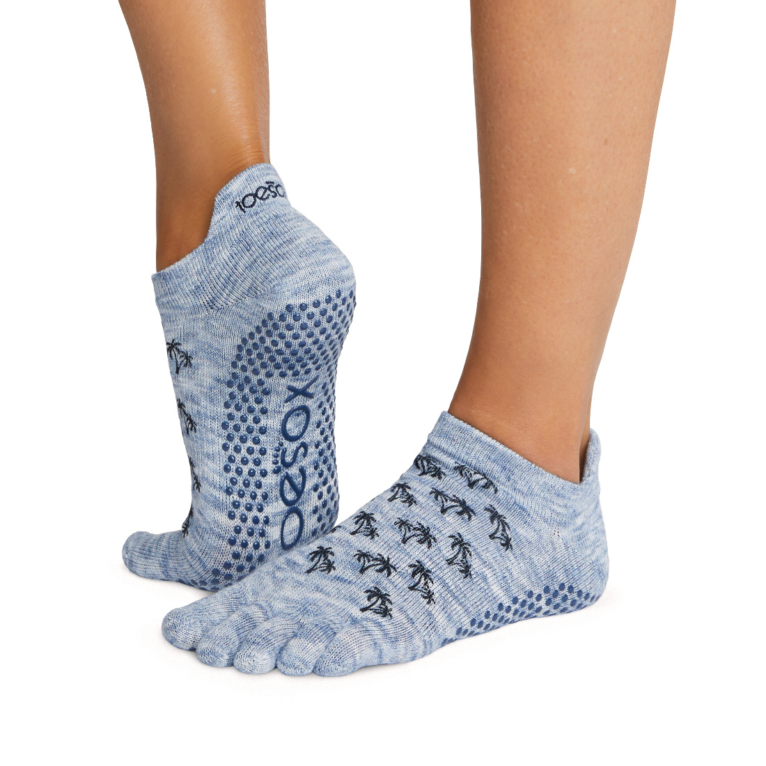 Full Toe Toe Luna in Olive Glam Grip Socks - ToeSox - Mad-HQ