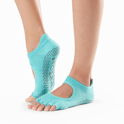 Half Toe Bellarina in Aqua Grip Socks - ToeSox - Mad-HQ