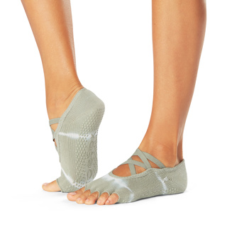 Toesox Organic Elle Grip Half Toe Socks
