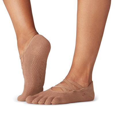 Full Toe Elle in Natural Grip Socks - ToeSox - Mad-HQ